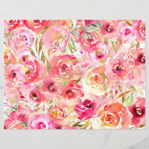 Lámina Papel de miniaturas de primavera rosada