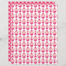 Papel de minigráfico para pasteles rosados