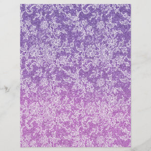 Lámina Papel de naipe de Purpurina púrpura de encaje flor