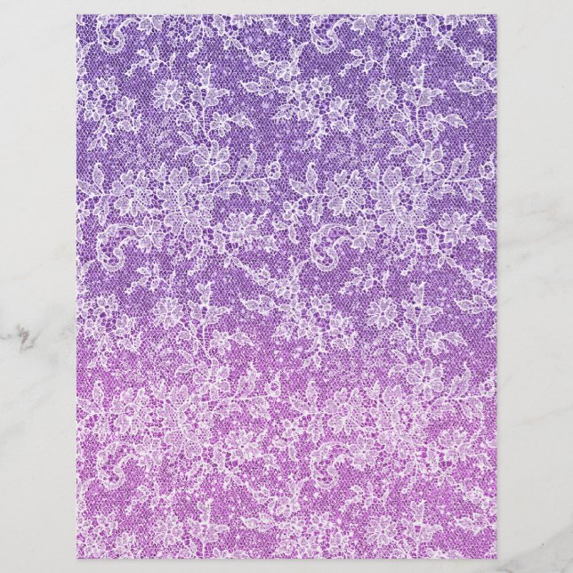 Lámina Papel de naipe de Purpurina púrpura de encaje flor (Anverso)