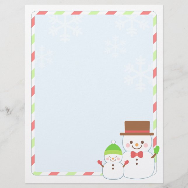 Lámina Papel de navidades - Snowman sonriente (Anverso)