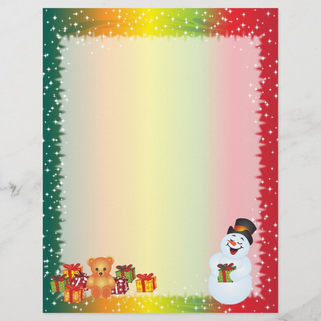 Lámina Papel de navidades - Snowman sonriente (Anverso)