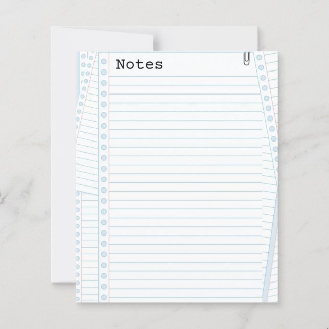 Lámina Papel de notas  (Anverso)