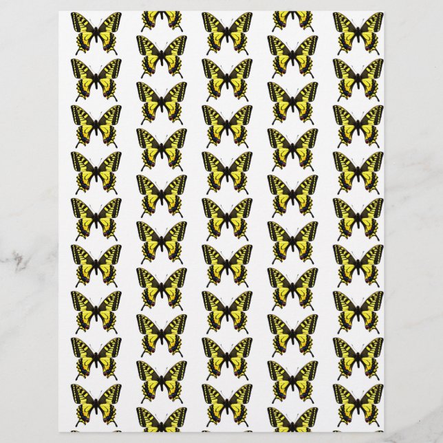 Lámina Papel de origami con patrón de mariposas (Anverso)