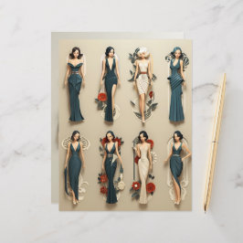 Lámina Papel de papel Art Deco para muñecas