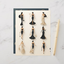 Lámina Papel de papel Art Deco para muñecas