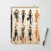 Papel de papel Art Deco para muñecas