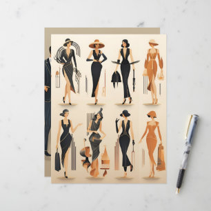 Lámina Papel de papel Art Deco para muñecas