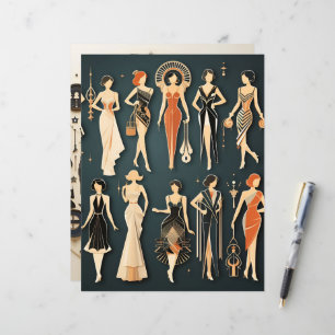 Lámina Papel de papel Art Deco para muñecas