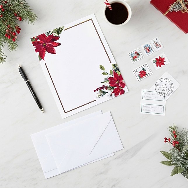 Lámina Papel de papel para Navidades de poinsettia acuare (Subido por el creador)