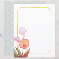 Papel de papelería blanca de Caffa Lily