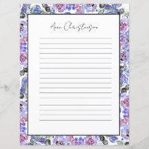 Papel de papelería con monograma floral elegante