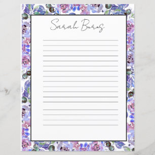 Lámina Papel de papelería con monograma floral elegante