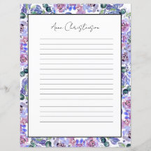Papel de papelería con monograma floral elegante