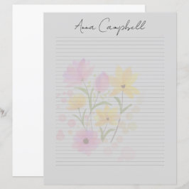 Lámina Papel de papelería con nombre de guión Chic Monogr