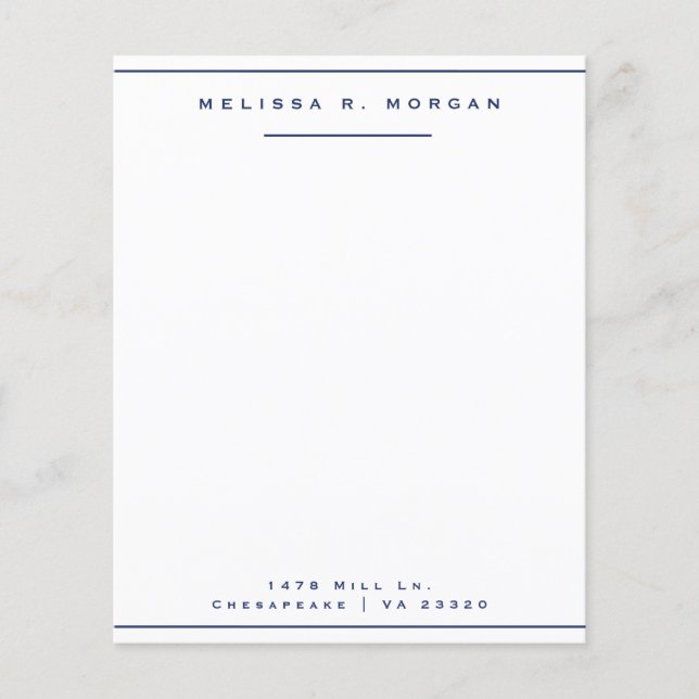 Lámina Papel de papelería de dirección profesional de la  (Anverso)