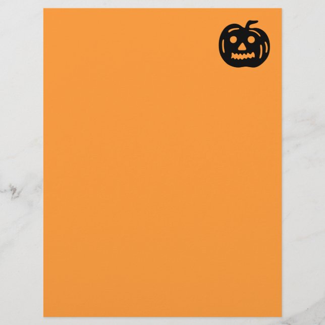 Lámina Papel de papelería de Halloween | cara de calabaza (Anverso)