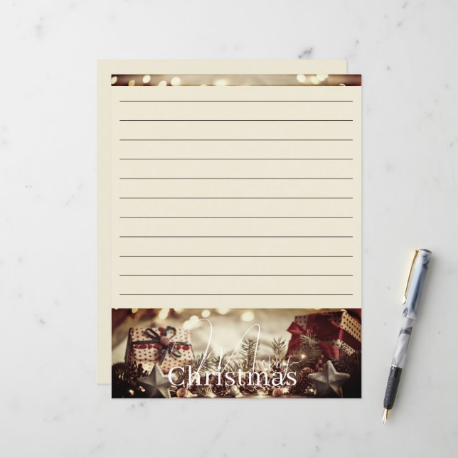 Lámina Papel de papelería de Navidades de países de época (Anverso/Reverso In Situ)