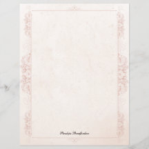 Papel de papelería de nombre elegante victoriano v