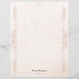 Lámina Papel de papelería de nombre elegante victoriano v