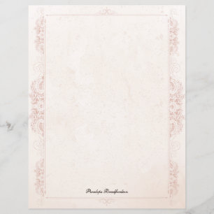 Lámina Papel de papelería de nombre elegante victoriano v