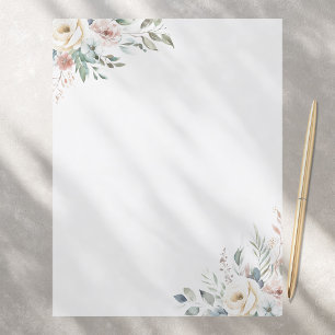 Lámina Papel de papelería floral elegante