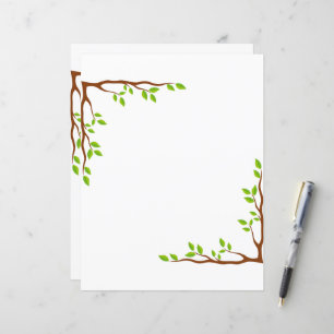 Lámina Papel de papelería floral elegante
