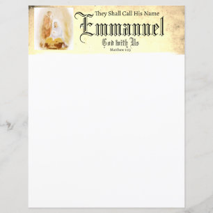 Lámina Papel de papelería navideña cristiana Emmanual