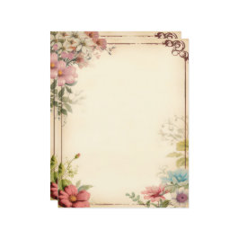 Lámina Papel de papelería para scrapbook floral Shabby Ch