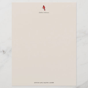 Lámina Papel de papelería personalizada de cardenal