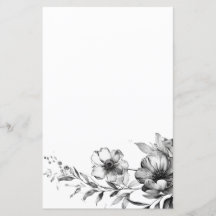 Papel de papelería pintado con motivos florales en