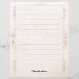 Lámina Papel de papelería vintage victoriano con nombre y