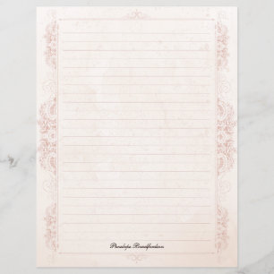 Lámina Papel de papelería vintage victoriano con nombre y