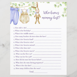 Lámina Papel de partida "¿Quién conoce mejor a mamá?"