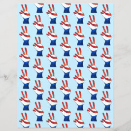 Lámina Papel de patrón de señas de paz azul rojo