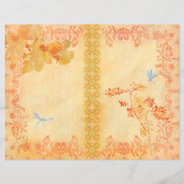 Lámina Papel de periódico no deseado rojo de otoño