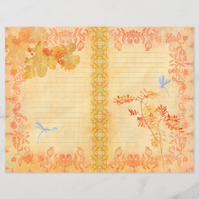 Lámina Papel de periódico no deseado rojo de otoño (Anverso)