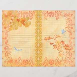 Lámina Papel de periódico no deseado rojo de otoño