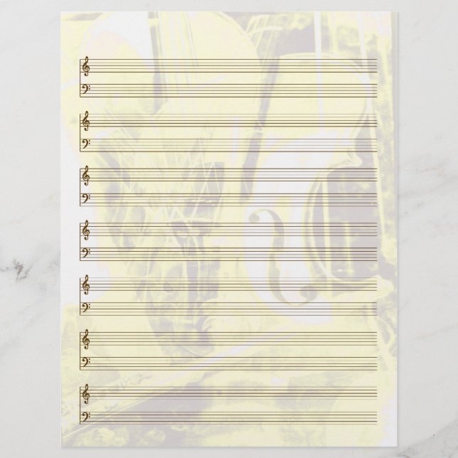 Lámina Papel de personalizado con tema de instrumentos en (Anverso)