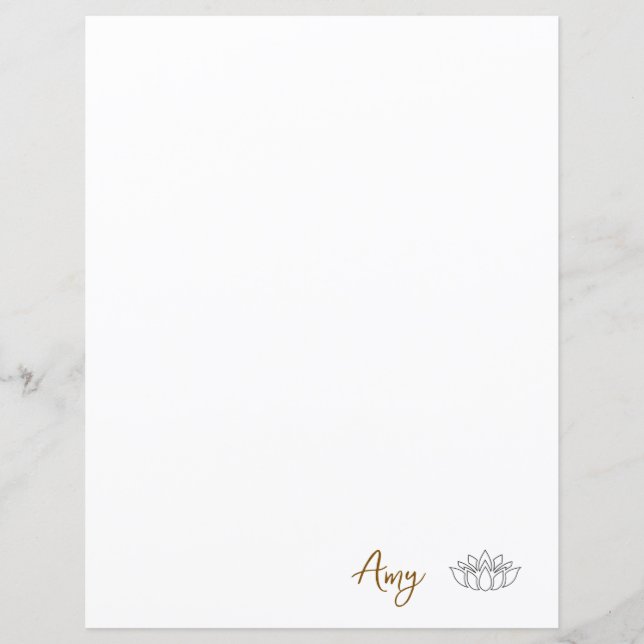 Lámina Papel de personalizado de Lotus Stationery Minimal (Anverso)