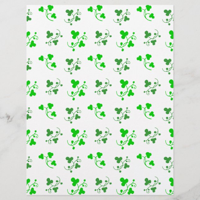 Lámina Papel de raje en el patrón de Shamrock verde (Anverso)