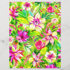 Lámina Papel de raspado de patrón verde y rosa