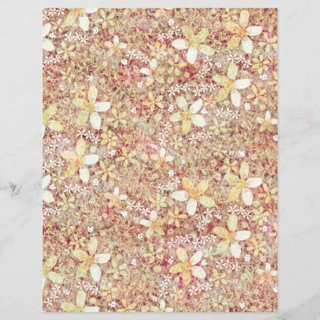 Lámina Papel de raspado floral marrón de estilo angustios (Anverso)