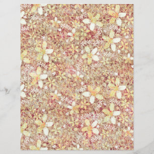 Lámina Papel de raspado floral marrón de estilo angustios