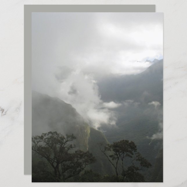 Lámina Papel de rayado de nubes de niebla gris (Anverso / Reverso)