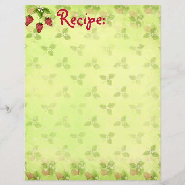 Lámina Papel de receta de fresa (Anverso)