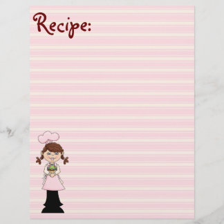Lámina Papel de receta para cocinar rosa joven