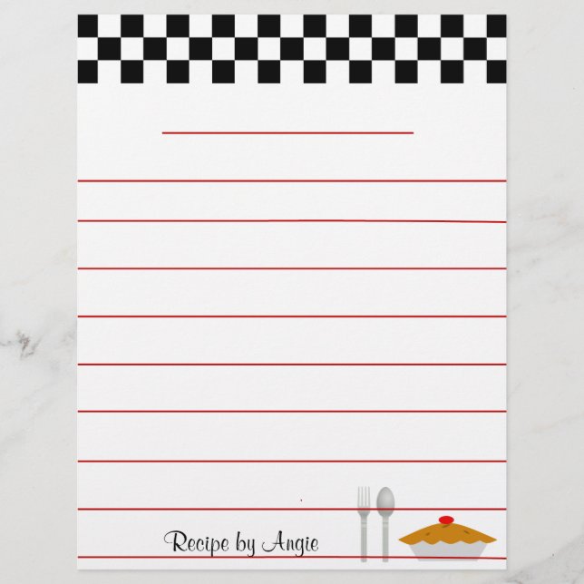 Lámina Papel de receta para tablero de ajedrez - Con líne (Anverso)
