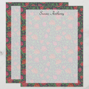 Lámina Papel de Rosas rojos y fucsia perfecto gótico-vict