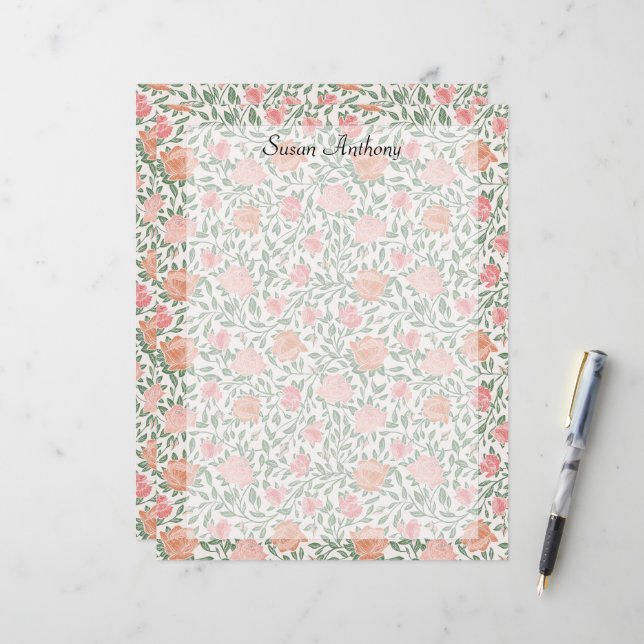 Lámina Papel de Rosas rosa y rosa perfecto (Anverso/Reverso In Situ)